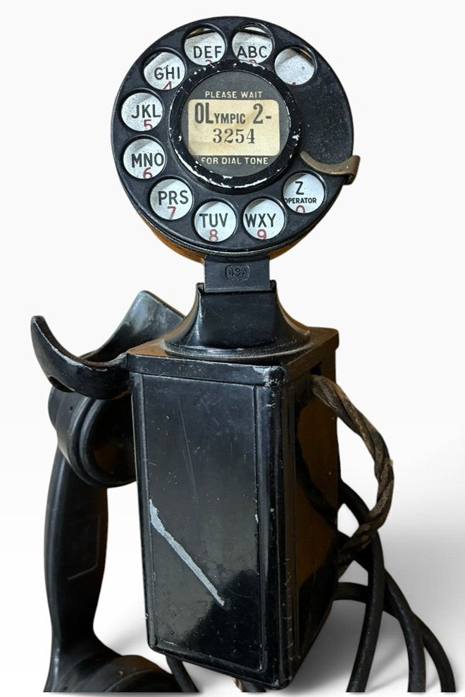Antique Rotary Phone Likely From 1930's Western Electric 201 C Mount On Wood