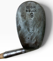 Antique MacGregor Dayton O Hickory Wood Go-Sum Niblick 9 Iron Golf Club Vintage