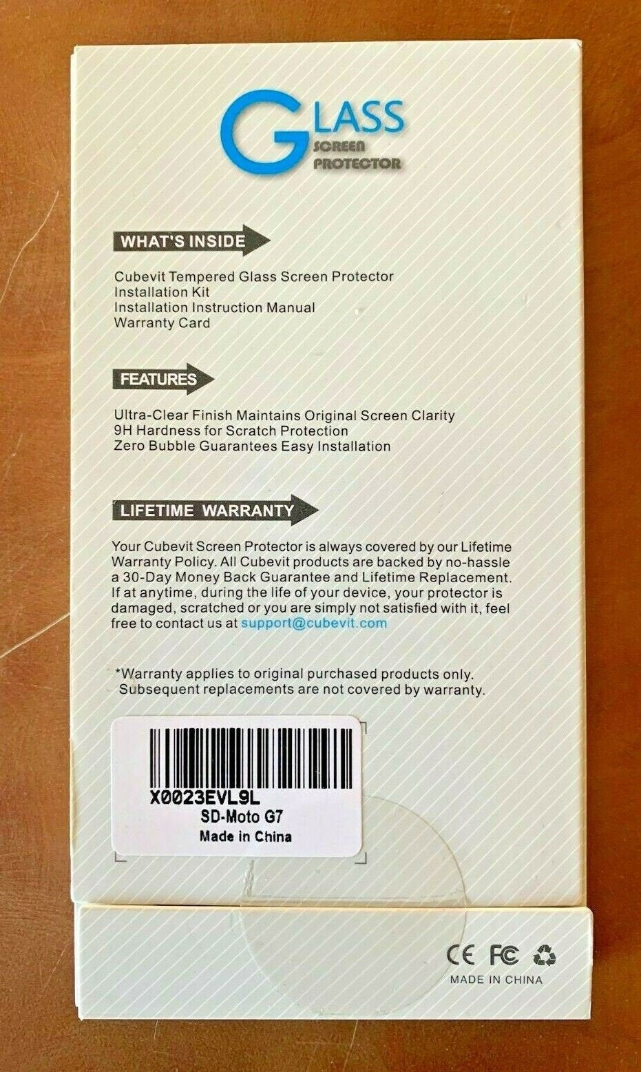 Cubevit Premium Tempered Glass Screen Protector For A Motorola Moto G7