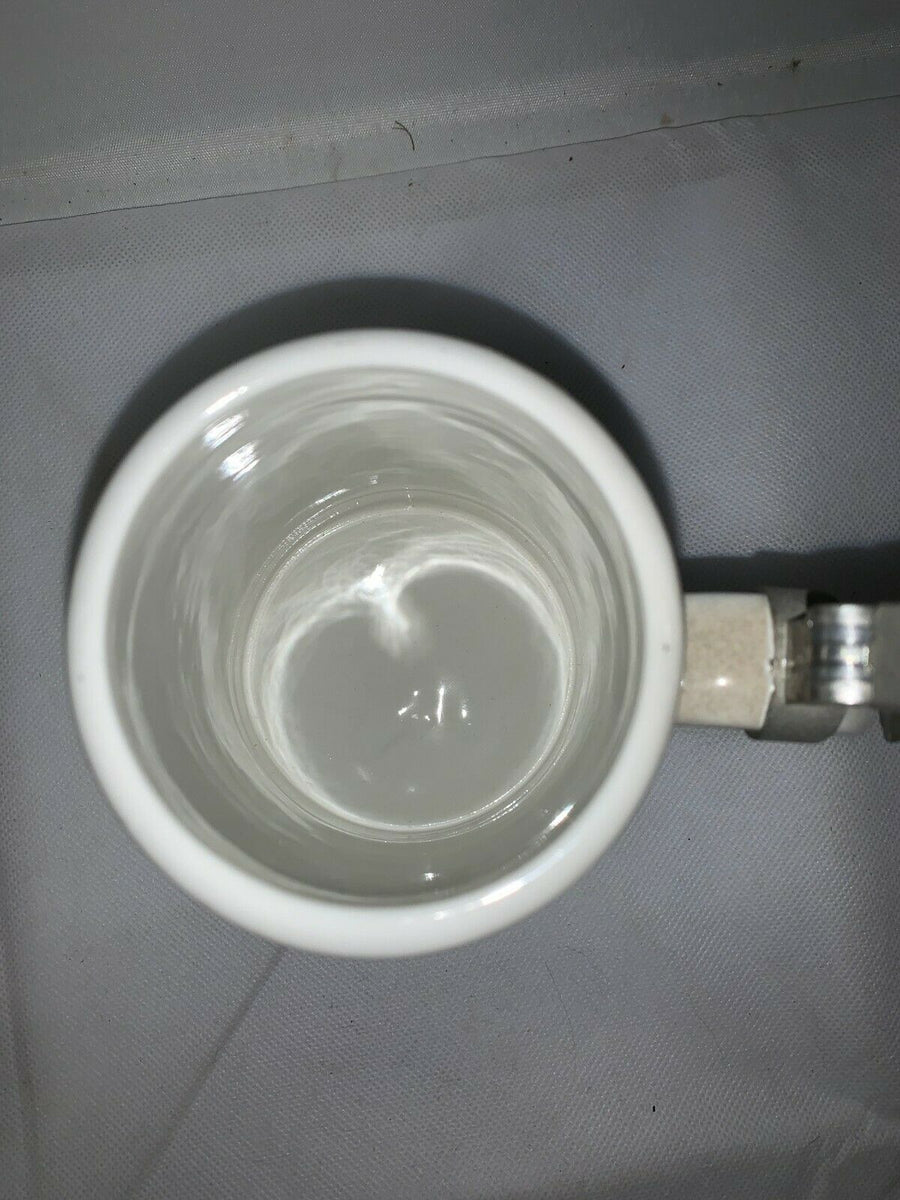 Vintage Sandizell Bandarbeit Flat Lidded White Kuhr Stein