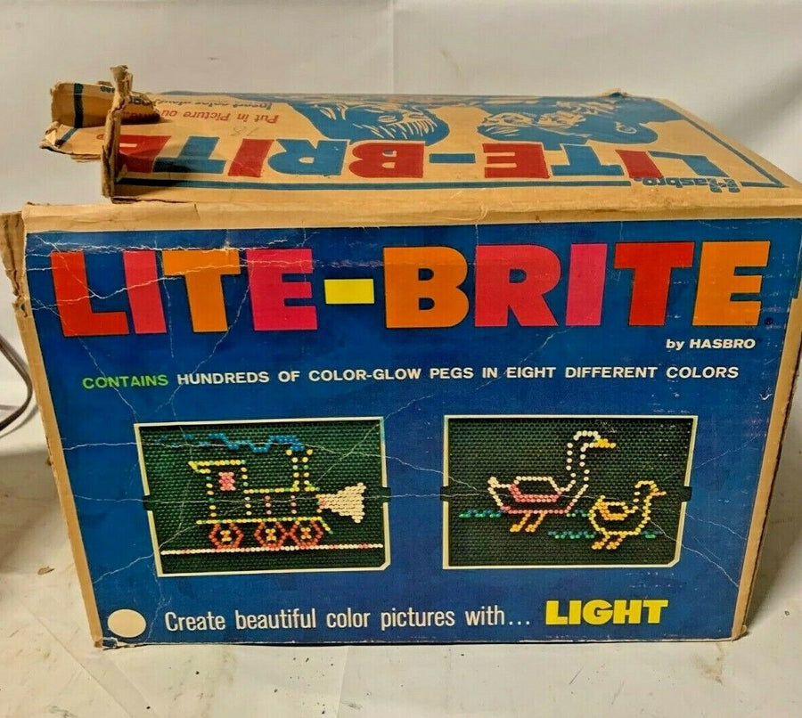 VINTAGE 1967 Hasbro Lite Brite with Color Pegs and Original Box