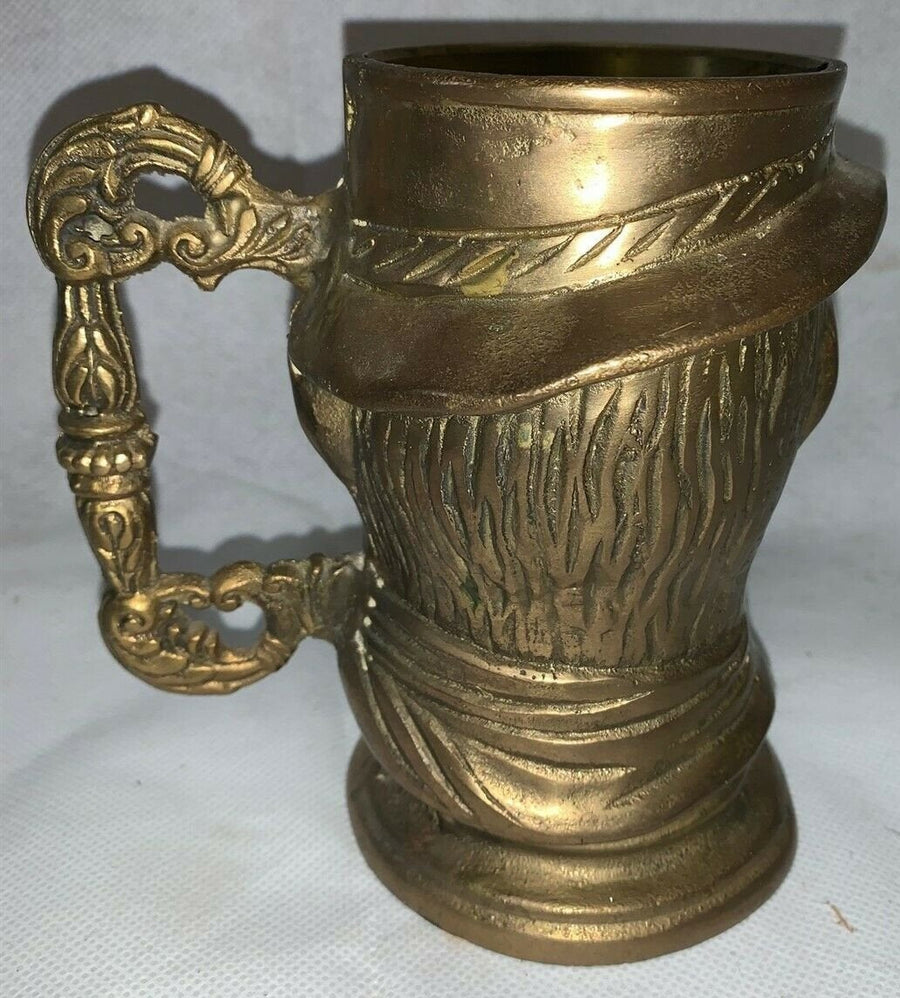 Vintage Solid Brass Price Products Toby Style Mug Made in Taiwan