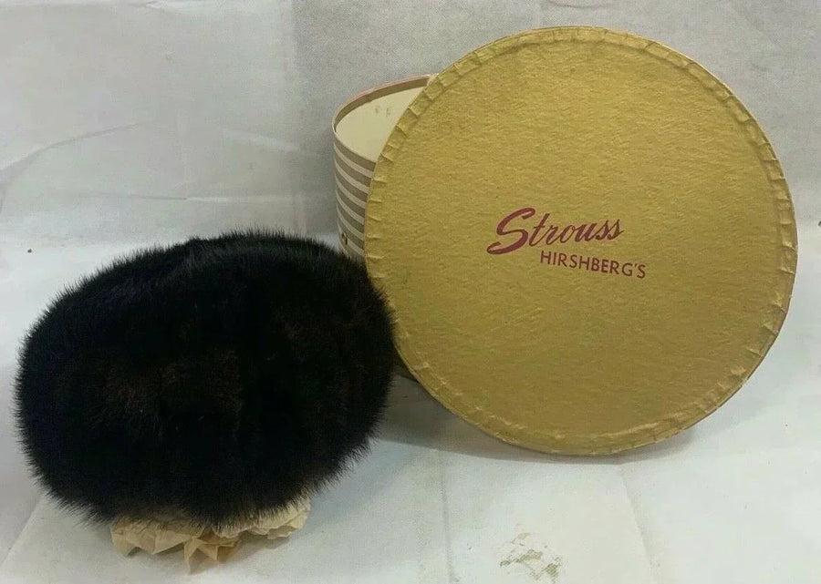 Vintage Strouss Hirshberg's 22.5 Gotham Fur Hat with Hat Box