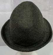 Men's Tweed Wool Blend Fedora Hat, Brown/Black, Size Medium