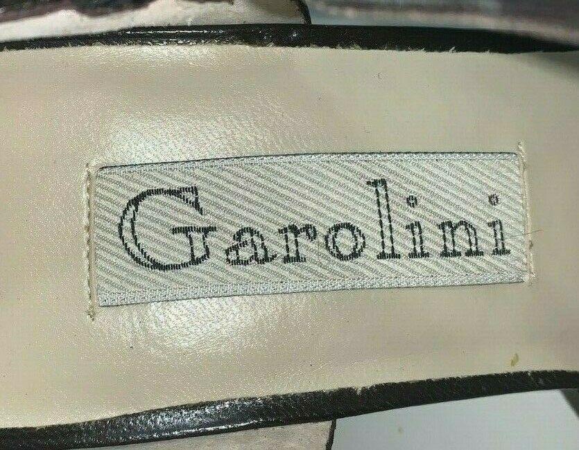 Vintage Garolini Dark Brown Leather Simple Strappy Size 10 Womens Heels