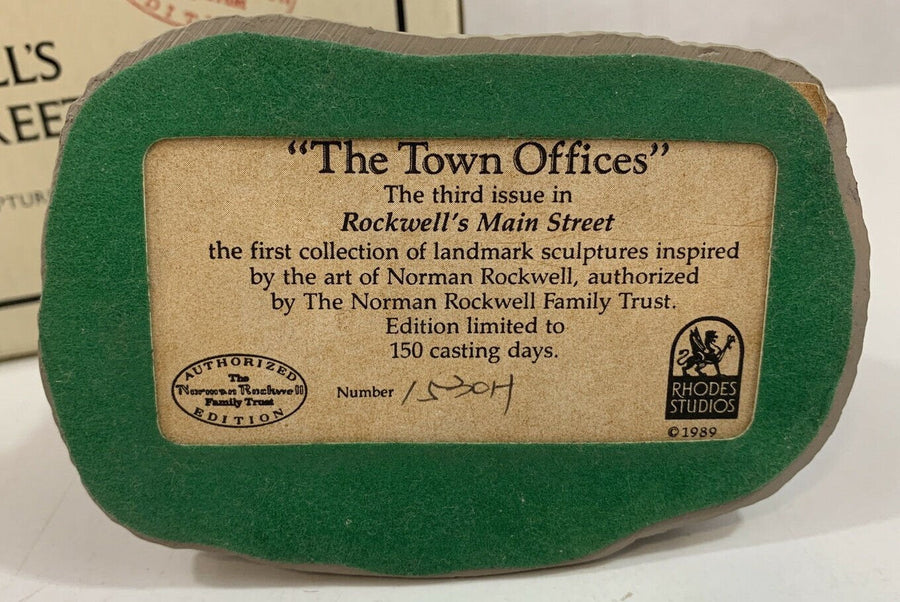 1989 The Town Offices Vintage Rockwell Main Street Collection Hand-painted