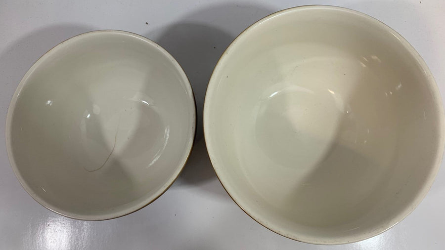 Vintage Brown Hall Pottery Medium and Large Mixing bowls #268