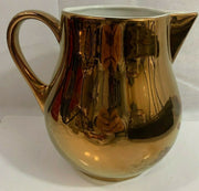 Vintage Metallic Gold Hall 1247 Water Pitcher Made in USA