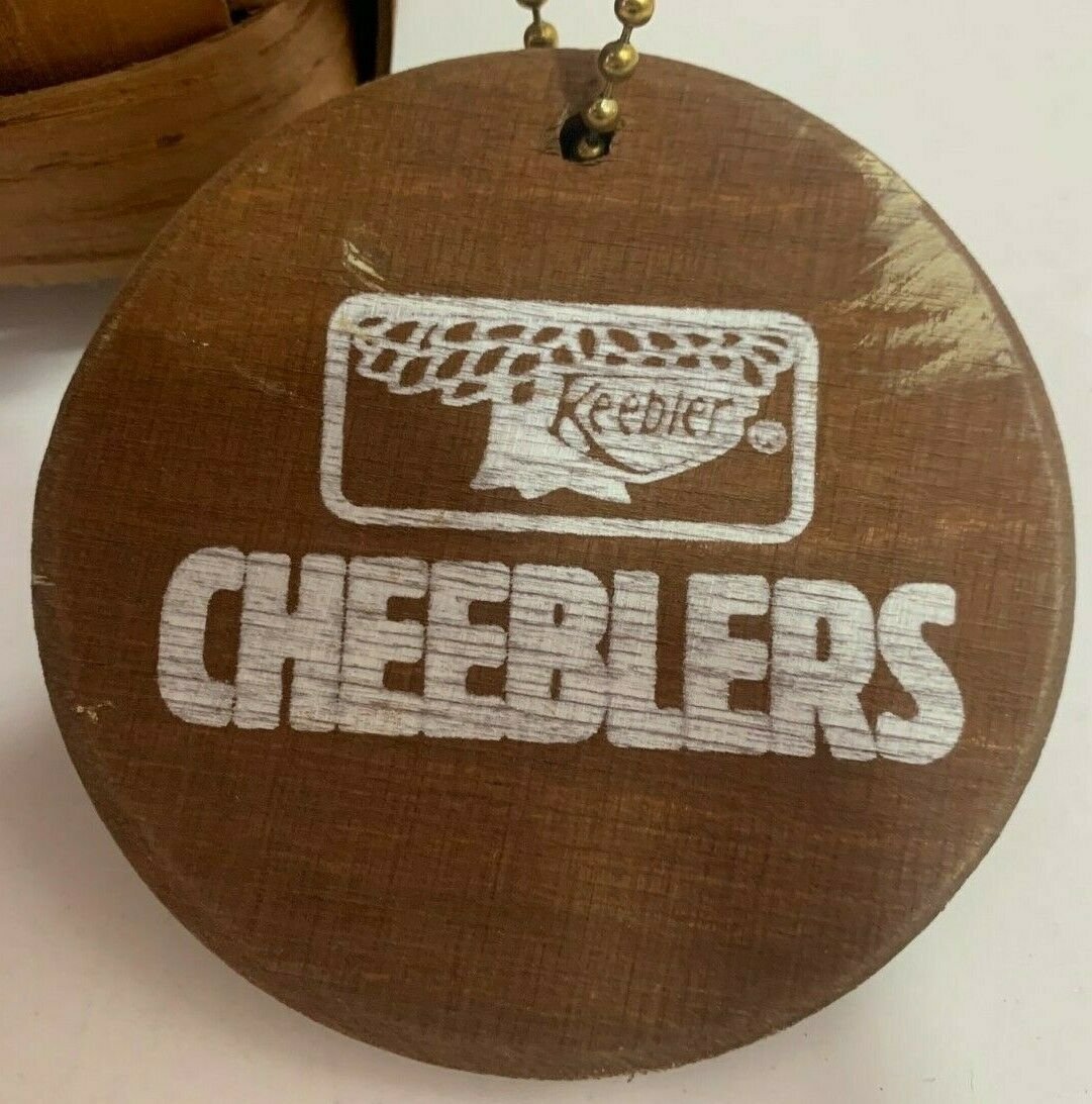 Vintage Basketville Keebler Promotional Cheeblers Woven Wood Picnic Basket
