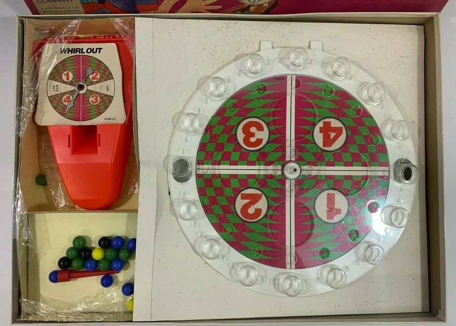 Vintage 1971 Milton Bradley Company Whirl Out Marble Board Game