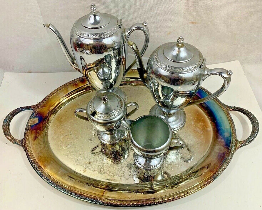 Vintage International Silver Company 5 piece Tea and Coffee Set