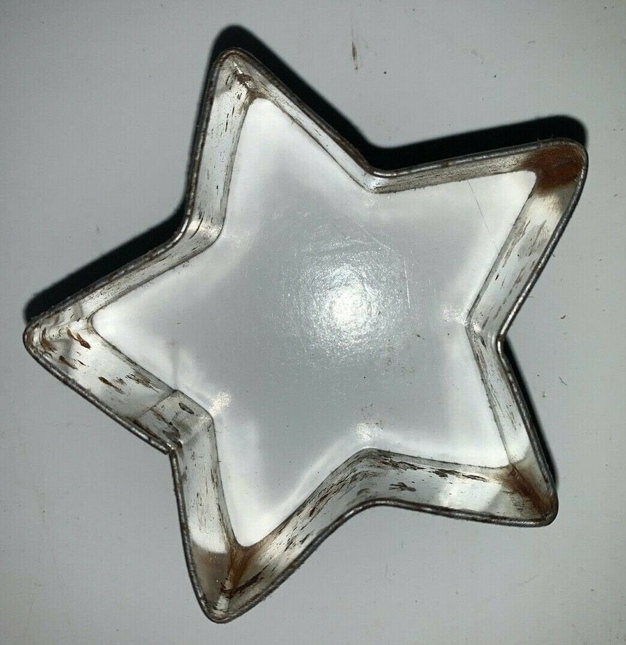 Set of 5 Vintage Metal Christmas Cookie Cutters Santa Tree Star Sleigh