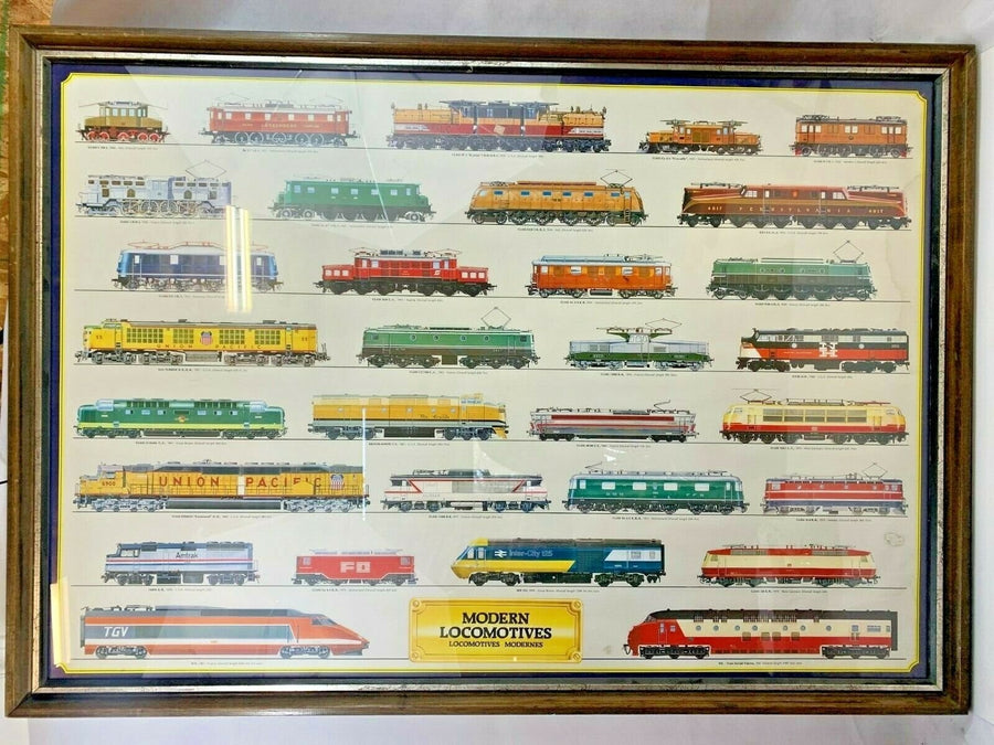 Modern Locomotives Vintage Modernes Large Picture Train Identification Print