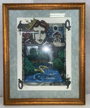 Robert Marx 433/1000 Vintage Queen of Spades Abstract Contemporary Art w/ Frame