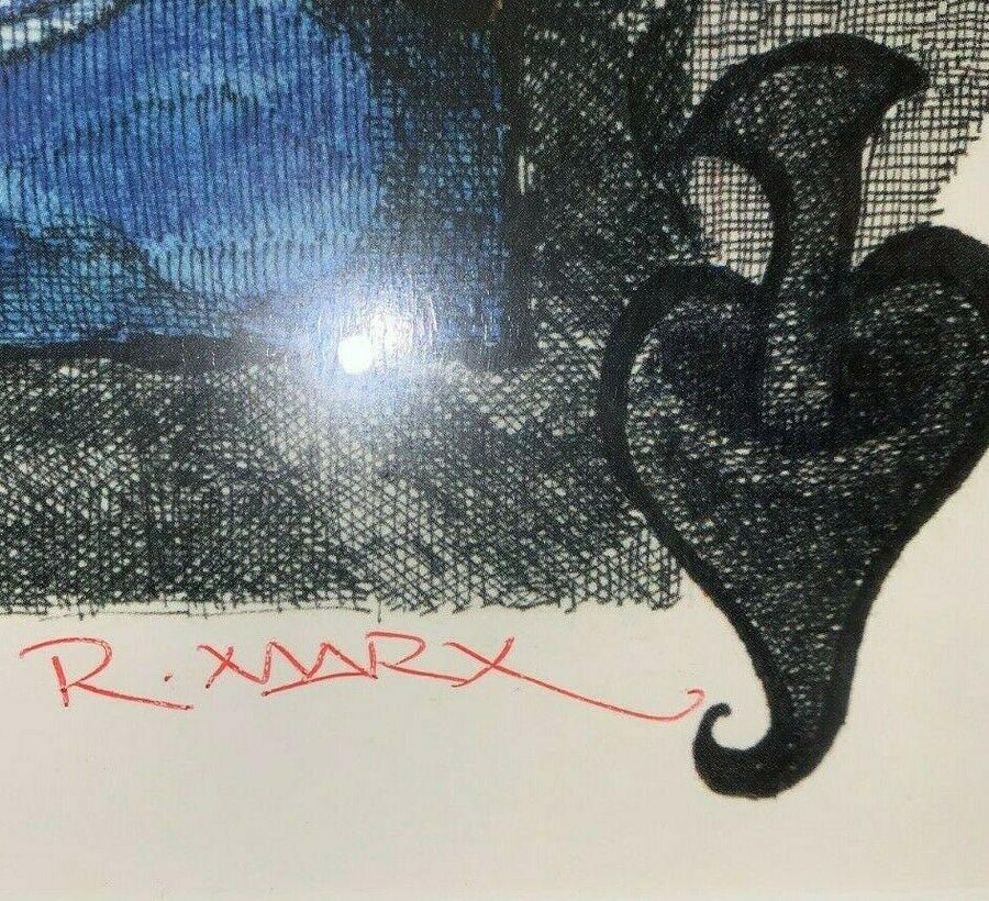 Robert Marx 433/1000 Vintage Queen of Spades Abstract Contemporary Art w/ Frame