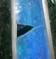 Vintage Mid Century Leaded Stained Slag Glass Diamond Hanging Light Lamp Fixture