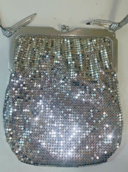 Vintage Whiting and Davis Mesh Sparkling Silver Hand Bag Purse