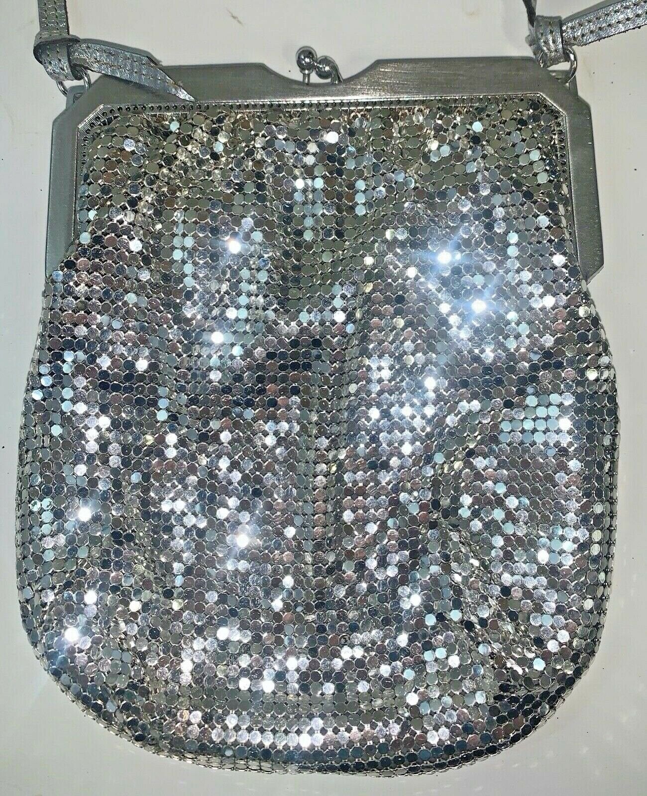 Vintage Whiting and Davis Mesh Sparkling Silver Hand Bag Purse