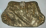 Vintage Whiting and Davis Co Gold Mesh Hand Bag Clutch Purse