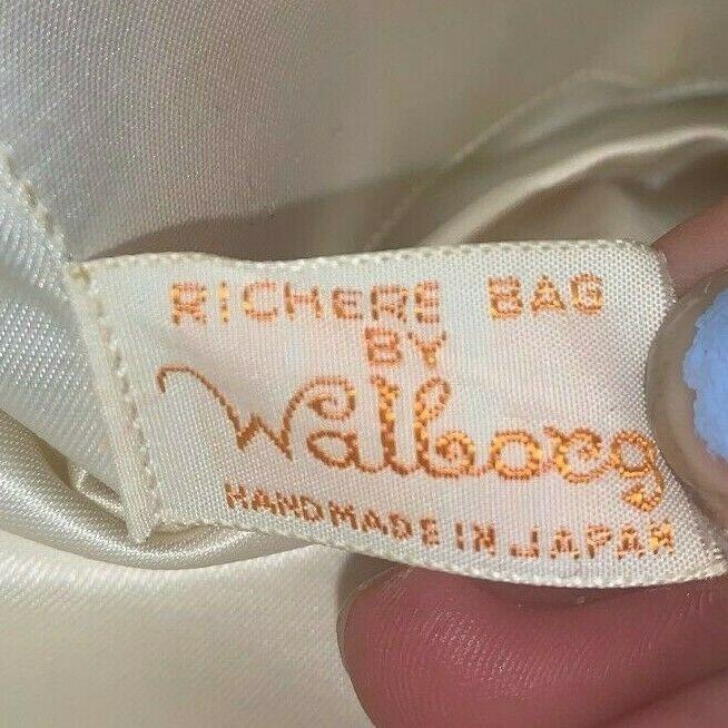 Vintage Richere Walborg White Beaded Purse Hand Bag with Handle