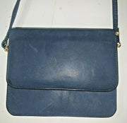 Vintage Blue Genuine Leather Orvis Over the Shoulder Purse Hand Bag