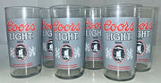 Coors Light Beer Set of 7 Drinking Glasses Vintage Breweriana