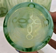 Vintage Imperial Glass Green Drapery Opalescent Tumbler Set 4