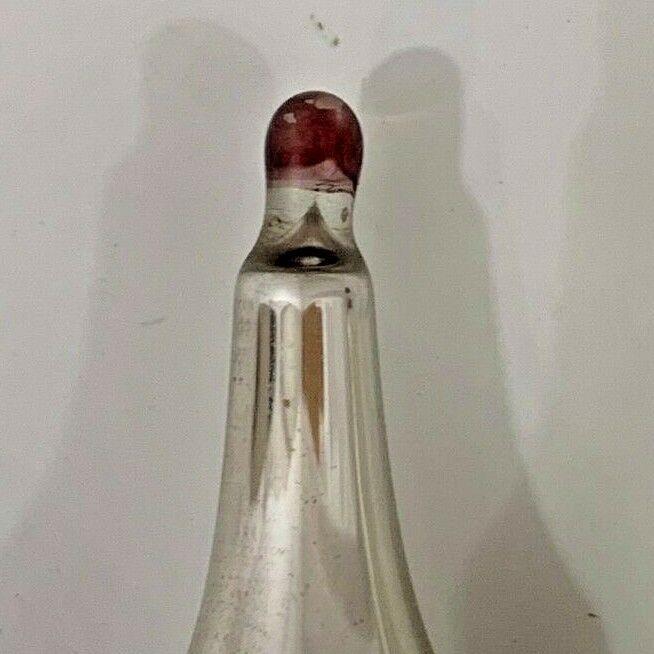 Vintage Lot 4 Mercury Glass Red Tip Silver Candlesticks Ornaments