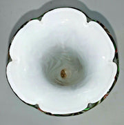 Vintage Murano Swirl Glass 9 Inch Horn Vase Orange Gren White
