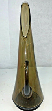 Vintage 1960's Kanawha Handblown Smoke Art Glass Pitcher Ewer Vase