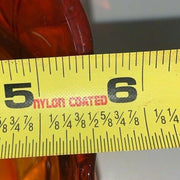 Vintage Orange Persimmon Cabbage Leaf Glass Bowl Dish