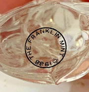 Vintage 1988 Franklin Mint Clear Glass Cat 3 1/4 Inch Tall