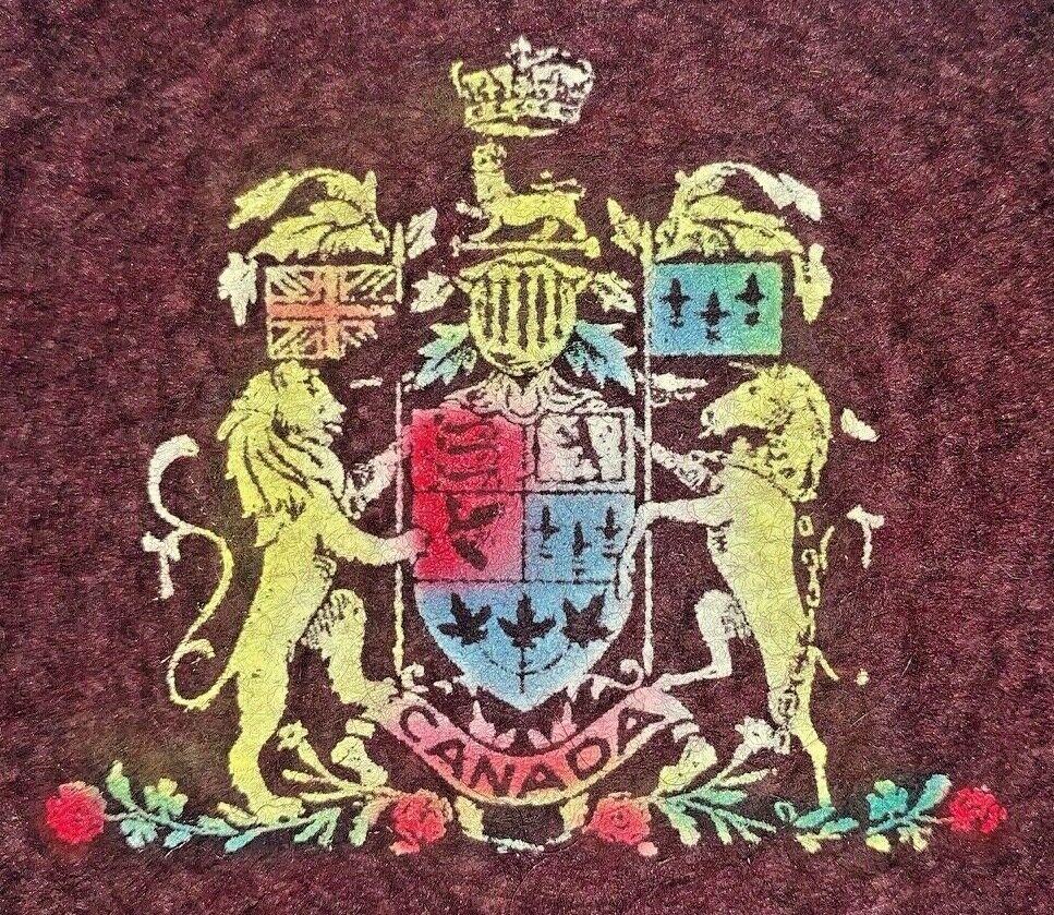 Vintage Radium Hot Springs B.C. Canada Maroon Red Felt Pennant