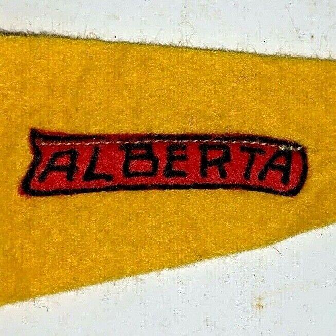Vintage Calgary Alberta Cananda Percys Felties Yellow Felt Pennant