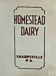 Vintage Homestead Dairy Sharpsville PA Pennsylvania Half Pint Two Bottles