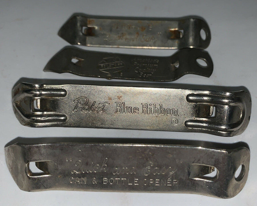 Lot of 4 Vintage Beer Bottle and Can Openers Pabst/Falstaff/Blue Ribbon