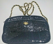 Vintage Black Mesh Eveningwear Handbag Purse w/ Chain Strap