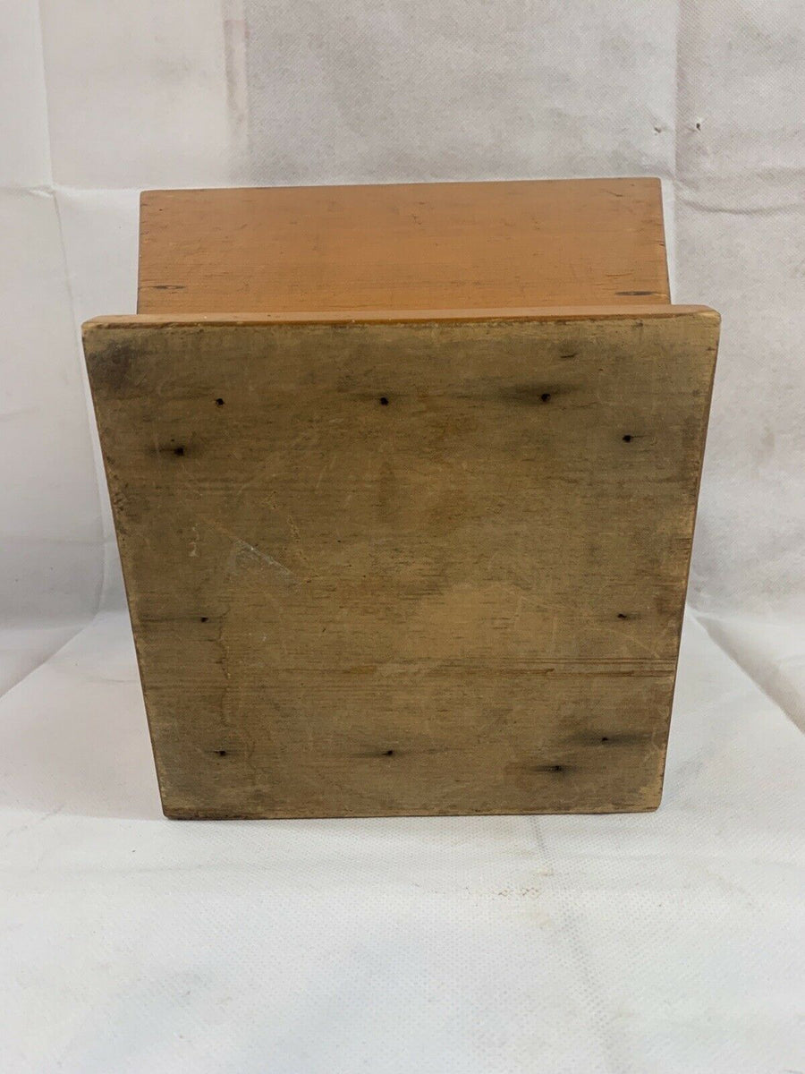 Vintage Hand carved MCM mid century modern wooden planter w/ Red and Green paint
