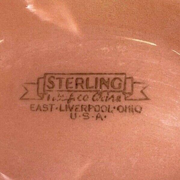 Vintage Sterling China Co E Liverpool Ohio Pink 9 inch Gravy Boat
