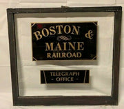 BOSTON & MAINE RAILROAD RAILWAY TELEGRAPH OFFICE TICKET ANTIQUE OLD WINDOW