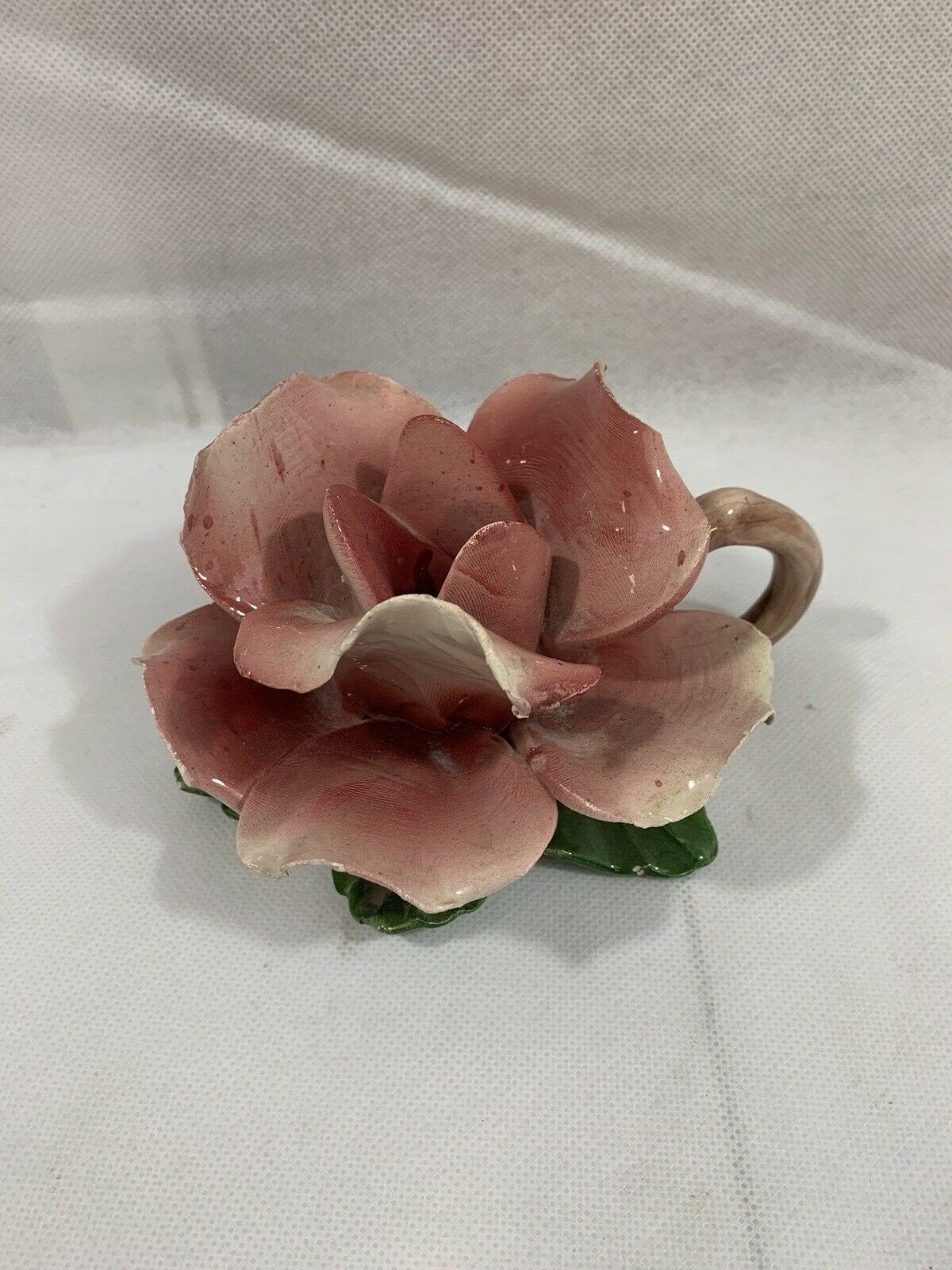 Vintage Capodimonte Rose good Candle Holders