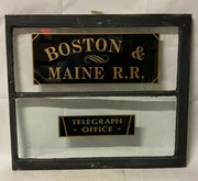 BOSTON & MAINE RAILROAD RR RAILWAY TELEGRAPH OFFICE TICKET ANTIQUE OLD WINDOW