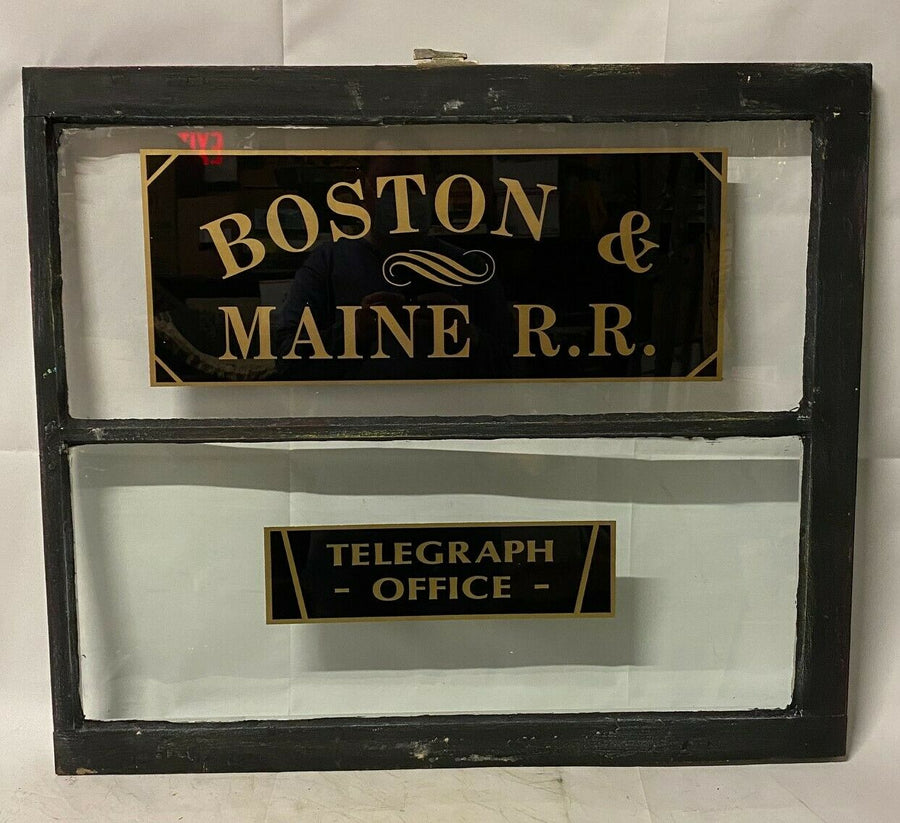 BOSTON & MAINE RAILROAD RR RAILWAY TELEGRAPH OFFICE TICKET ANTIQUE OLD WINDOW