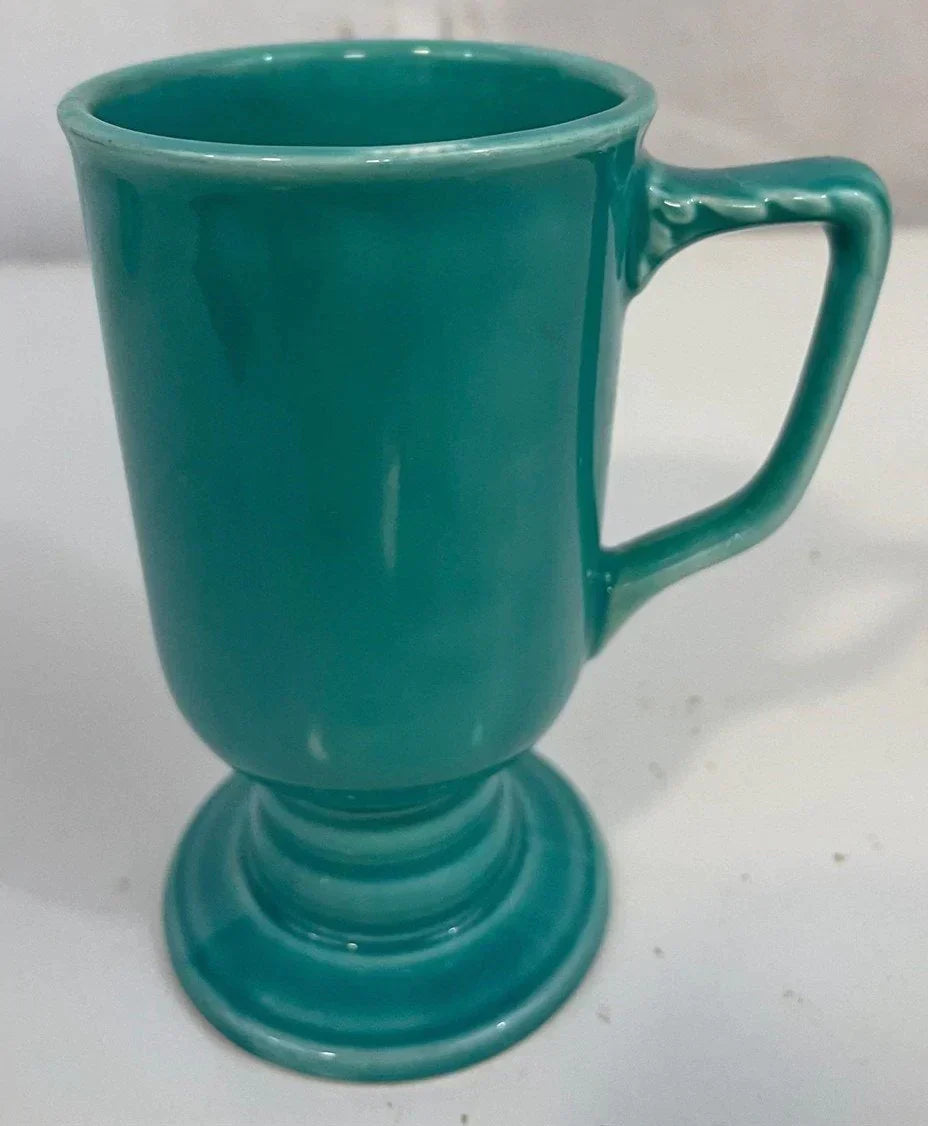 Vintage Turquoise Fiesta Homer Laughlin Irish Coffee Footed Mug Discontinued Go Along
