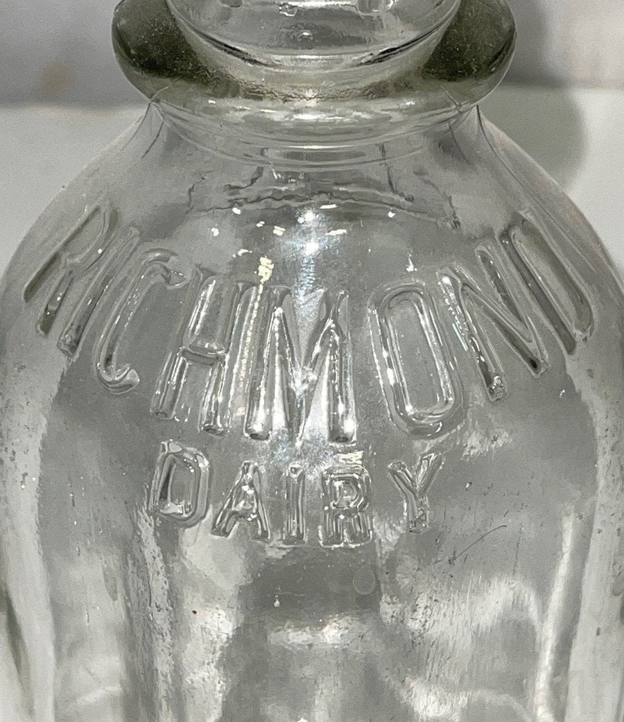 Vintage Richmond Dairy Virginia Glass Quart Milk Bottle