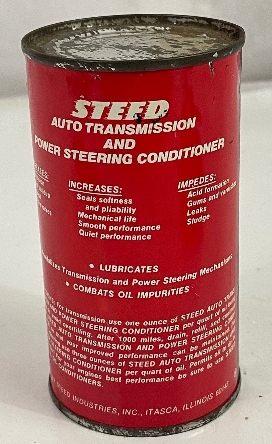 Vintage Steed Transmission and Power Steering Conditioner Can