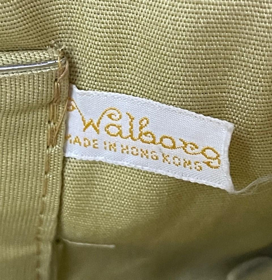 Vintage Walborg Hong Kong Brass Faux Leather Purse Handbag