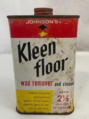 Vintage Johnson's Kleen Floor Wax Remover and Cleanser Can