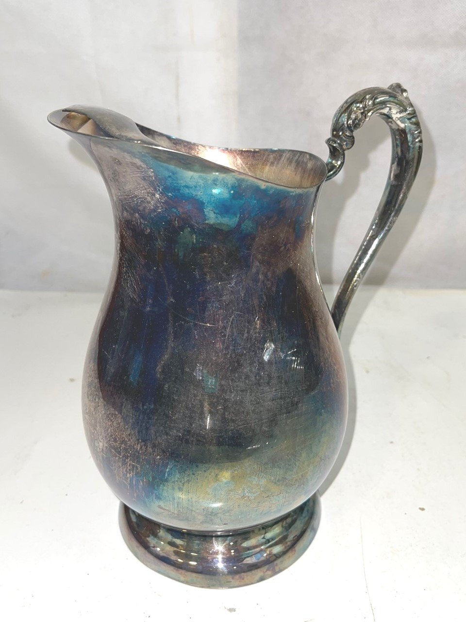 Vintage F B Rogers Silver Co Silverplate Footed Water Pitcher