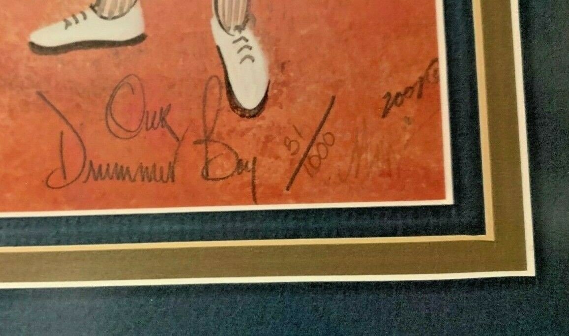 Signed P. Buckley Moss April 2001 Our Drummer Boy Framed Litho 31/1000